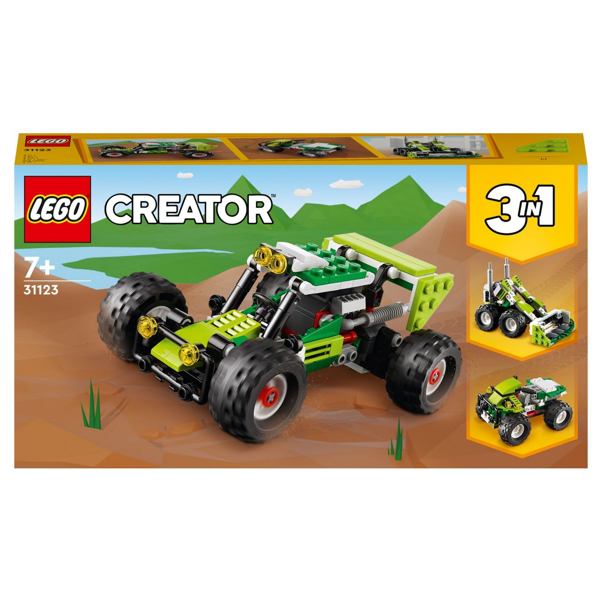 LEGO Creator 31123 Le Buggy Tout-Terrain, Jouet de Voiture 3 en 1