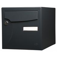 Boîte aux lettres Renz Boîte aux lettres normalisée 2 portes extérieur  acier noir mat