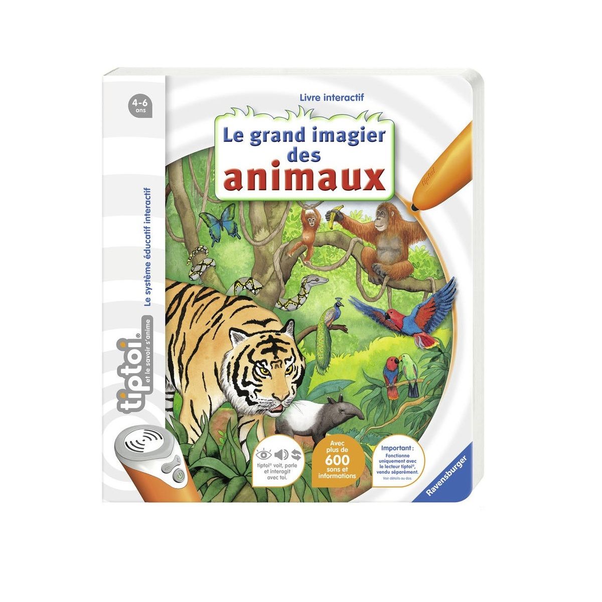 Mon grand livre sonore animaux : 50 sons