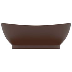 Lavabo ovale a trop-plein Marron fonce mat 58,5x39 cm Ceramique