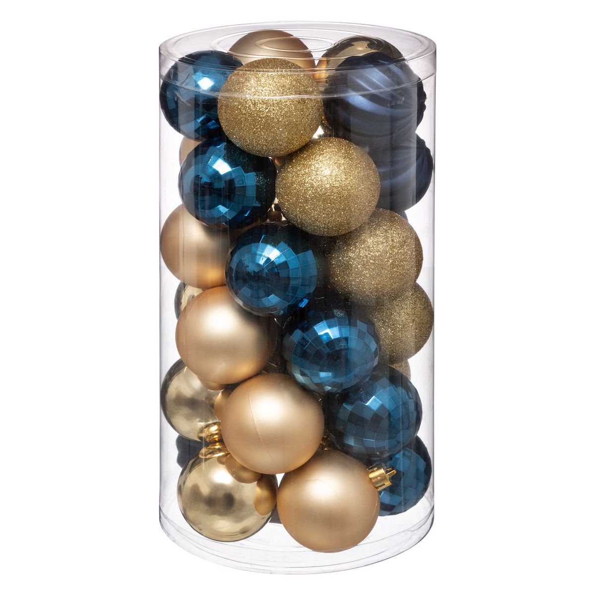  Kit Décoration pour sapin de Noël - 30 Pièces - Bleu et or