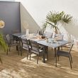 Salon de jardin table extensible - Philadelphie   - Table en aluminium 200/300cm, 8 fauteuils en textilène