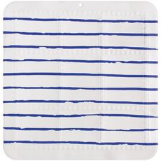 Tapis de bain antidérapant imprimé motifs rayures SAILOR (Blanc / Bleu)