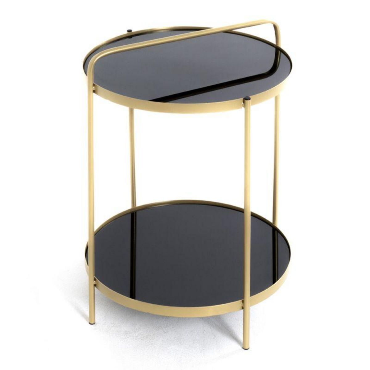Paris Prix Table d'Appoint Design  Proty  51cm Or & Noir