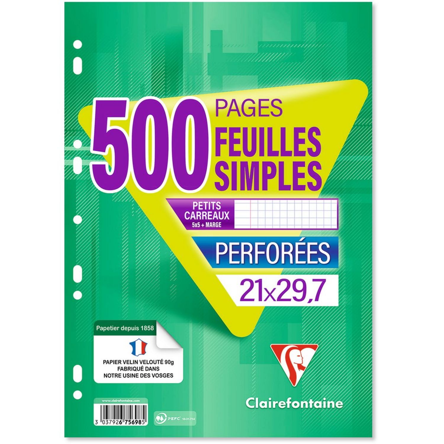 Feuilles simples blanche 5x5 Petits carreaux 100p 90g A4 - Ancor -  LPMarocaine