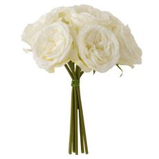 Bouquet de Fleurs Artificielles  Rose  25cm Blanc