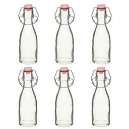 Lot De 6 Mini Bouteilles En Verre bouchon 150ml Transparent à