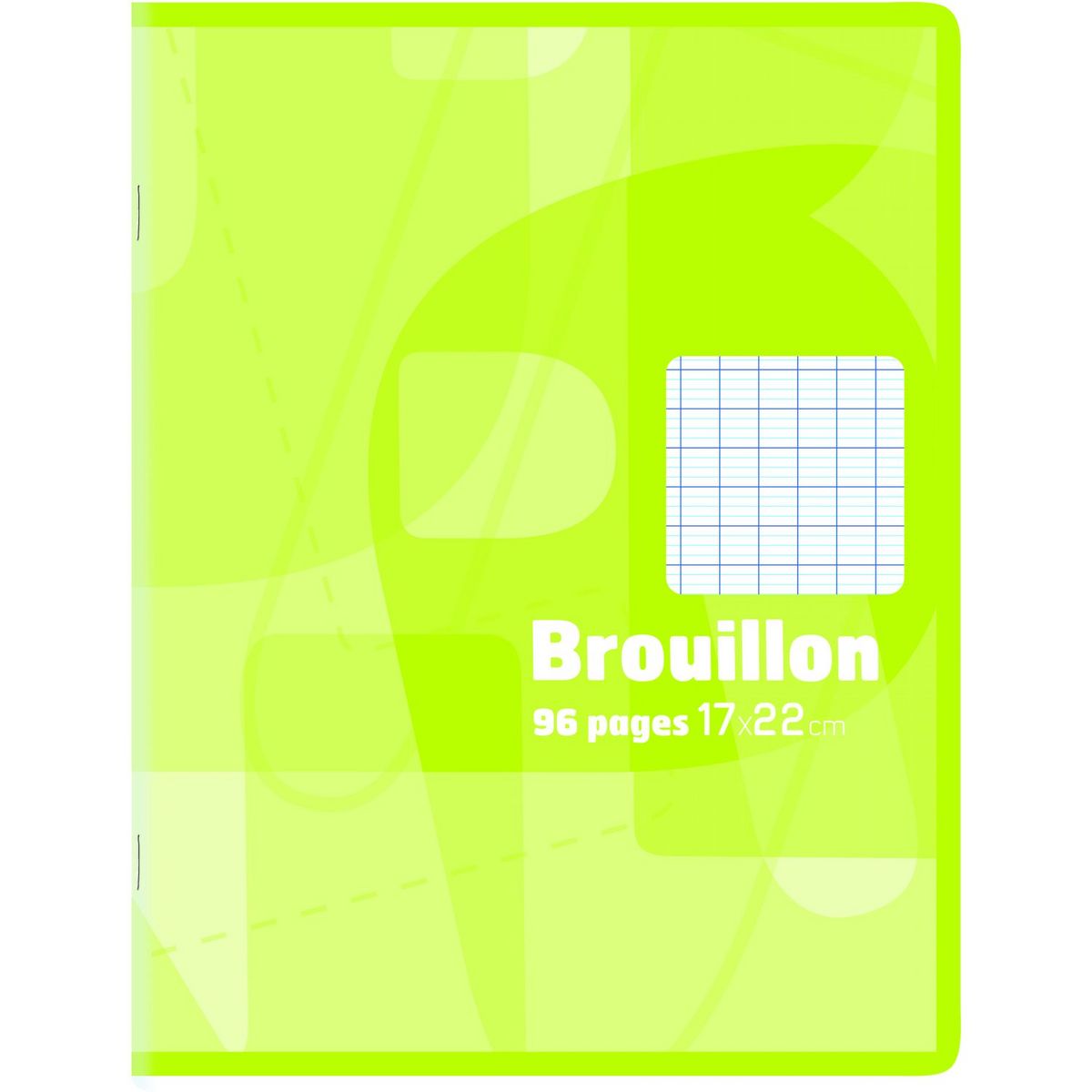 POUCE Cahier de brouillon piqué 17x22cm 96 pages grands carreaux Seyes vert  pas cher 