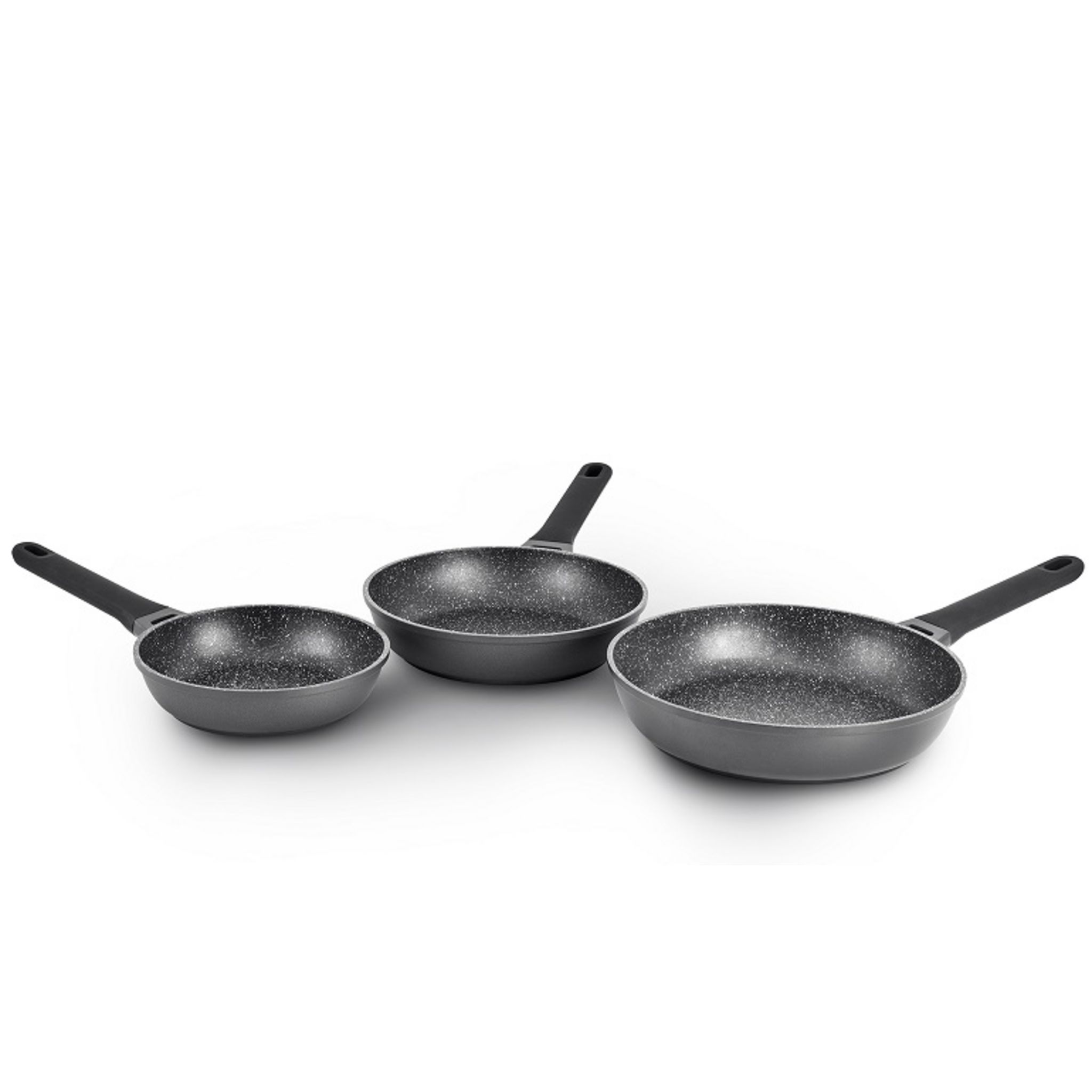 Lot de 3 poêles 18-20-24 cm induction aluminium estampé