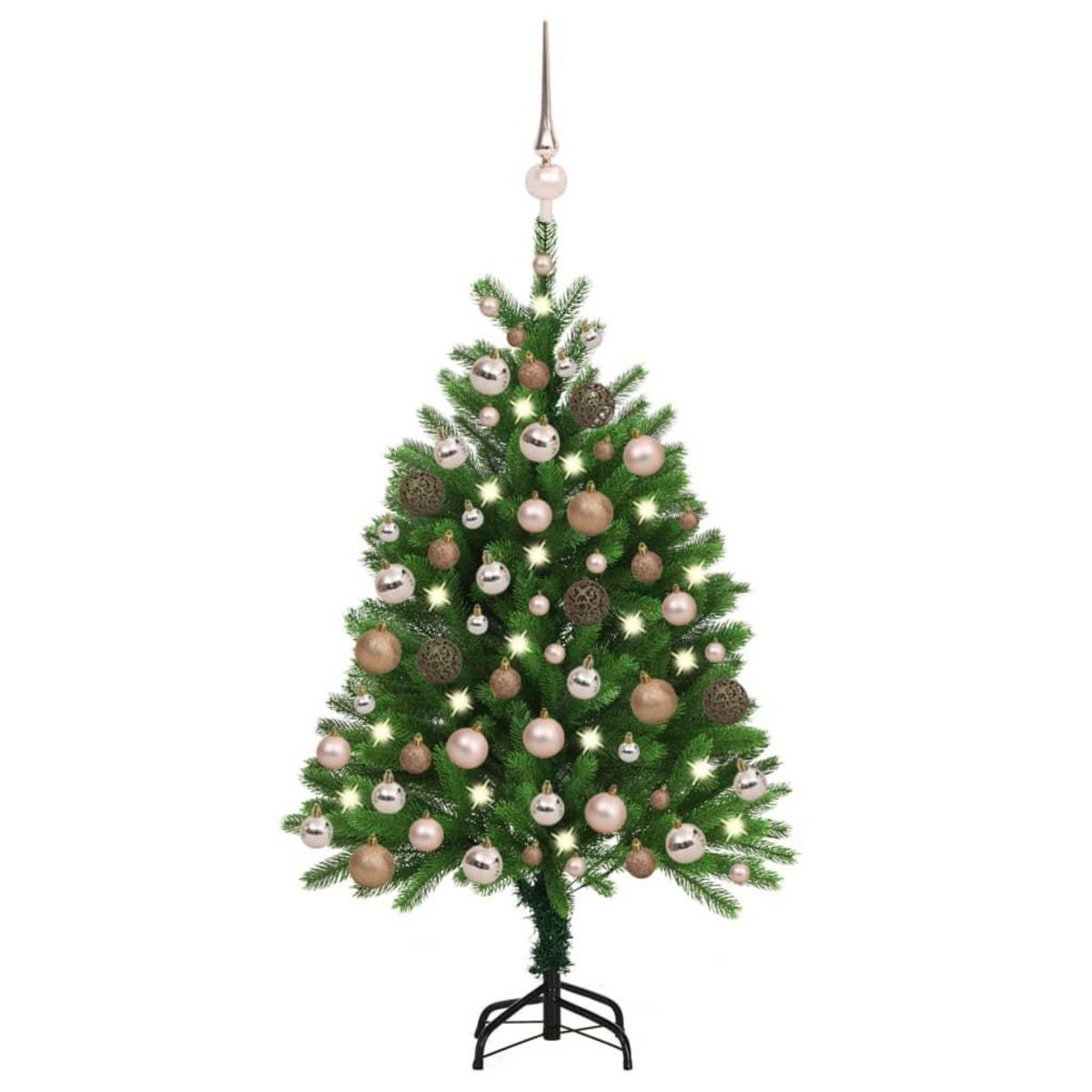VIDAXL Arbre de Noël artificiel avec LED et boules 120 cm Vert