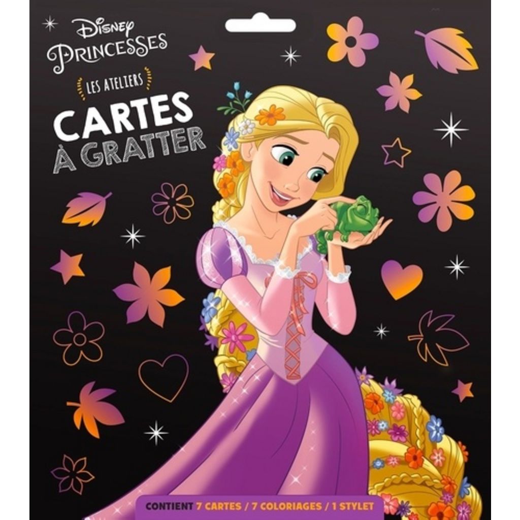 12 cartes à gratter arc-en-ciel Disney - Mona lisait