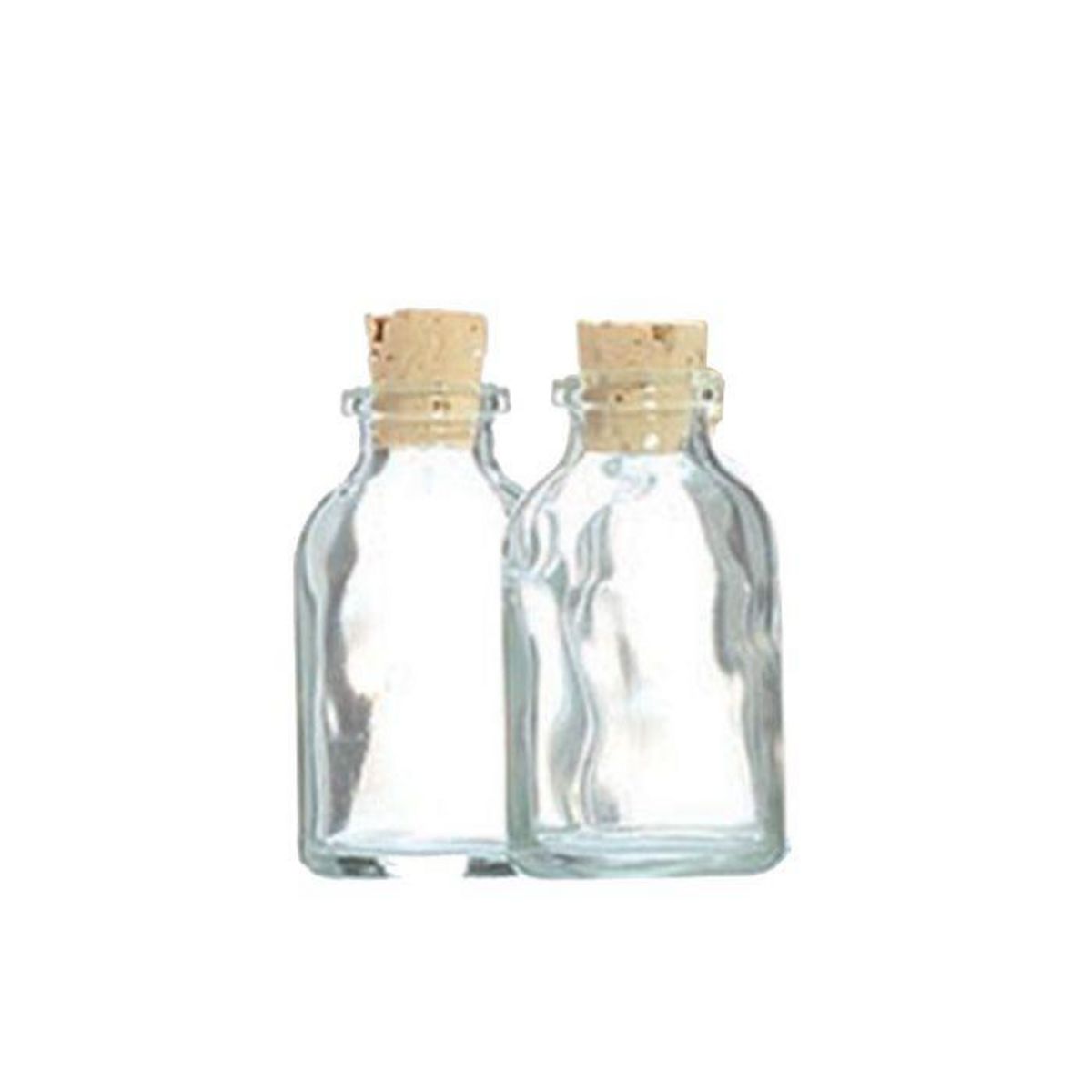 Graine créative 2 mini bouteilles en verre 6 cm avec bouchon liège