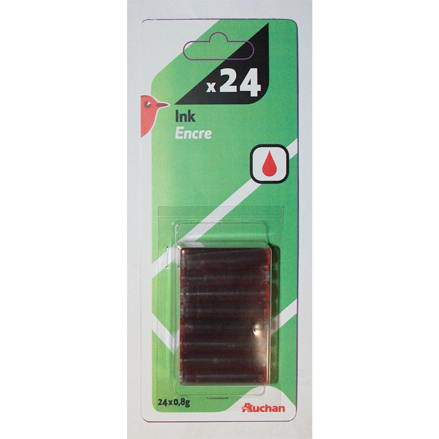 AUCHAN Lot de 24 cartouches d'encre - rouge pas cher 