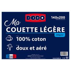 DODO Couette légère douce et aérée en coton 200 g/m² (Blanc)