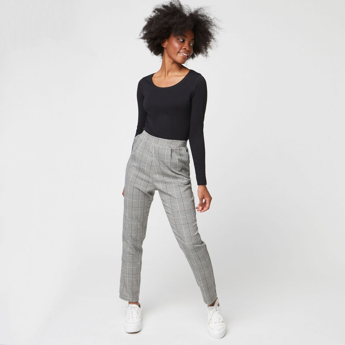 IN EXTENSO Pantalon gris motif cossais femme pas cher Auchan