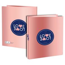 Love Love Classeur 26x32cm rigide 4 anneaux dos 40mm rose 