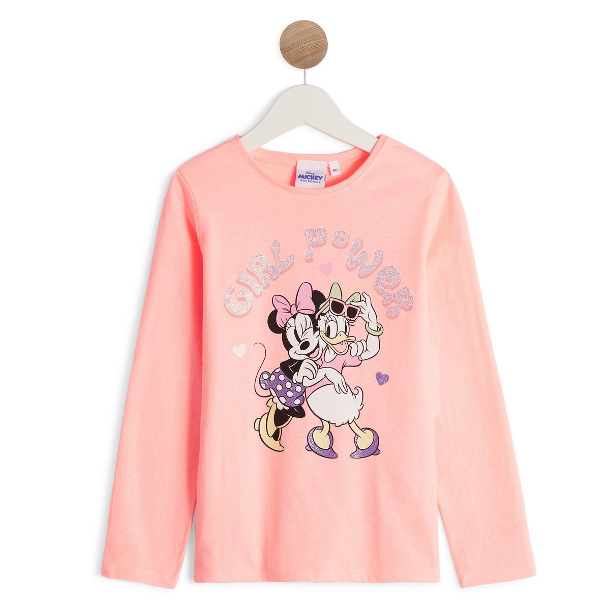 MINNIE T-shirt manches longues rose fille Minnie & Daisy 