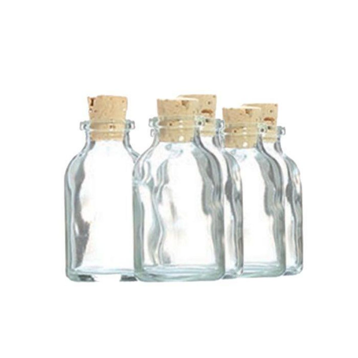 Graine créative 5 mini bouteilles en verre 6 cm avec bouchon liège