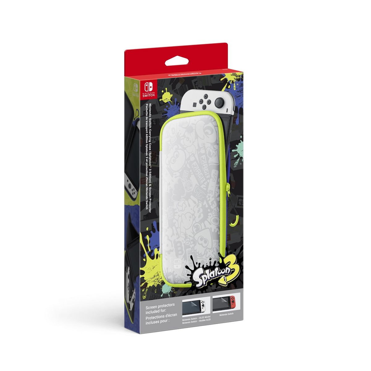 NINTENDO Pochette de transport et protection d'écran Nintendo Switch - Modèle OLED Edition Splatoon 3