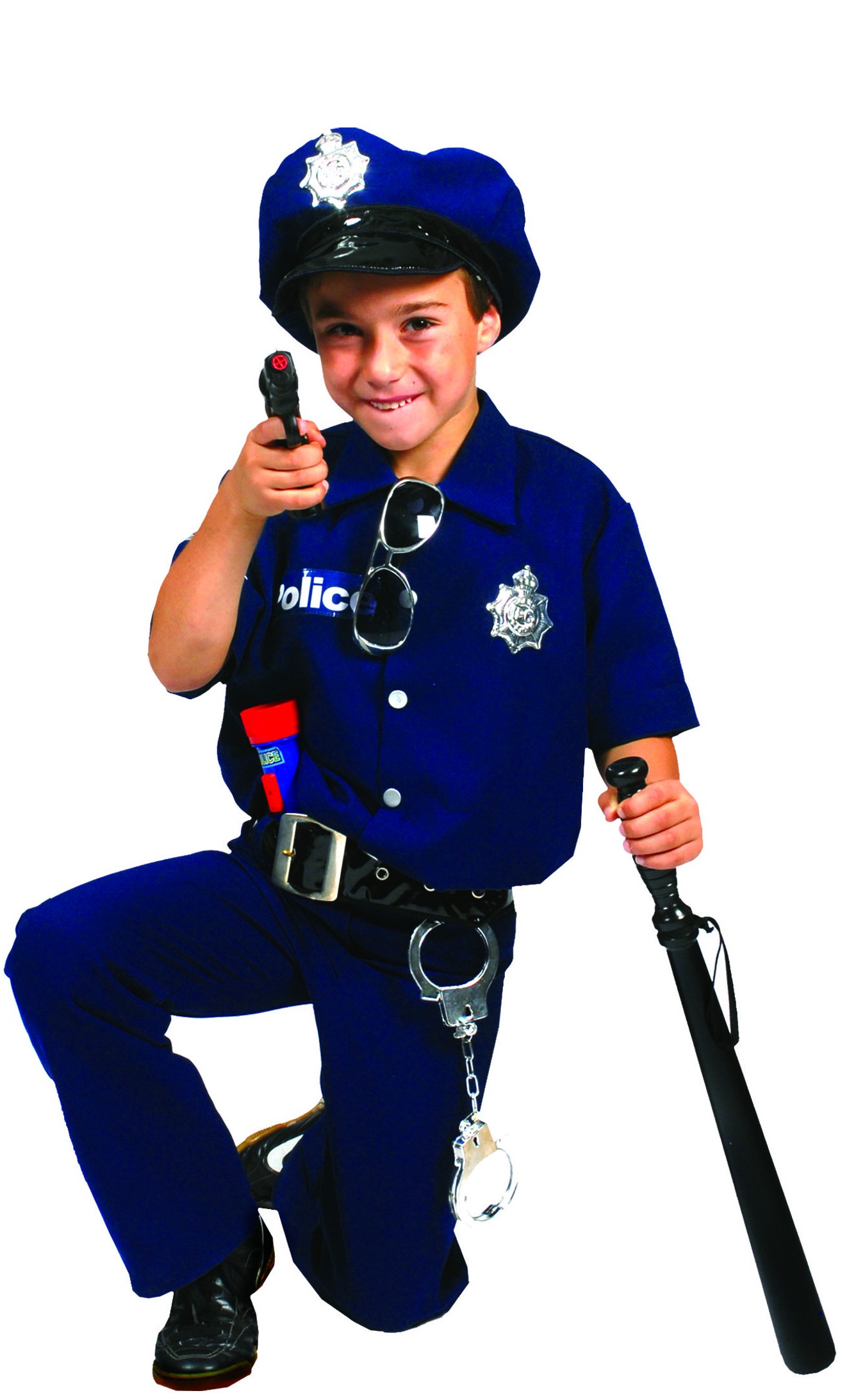 FUNNY FASHION Costume Policier - 5/7 ans (110 à 122 cm) pas cher 