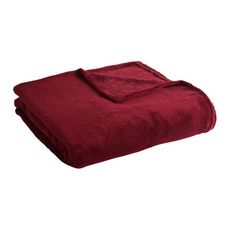 ACTUEL Plaid, couvre-lit, jeté de canapé uni douceur en polyester 240 g/m² (Bordeaux)