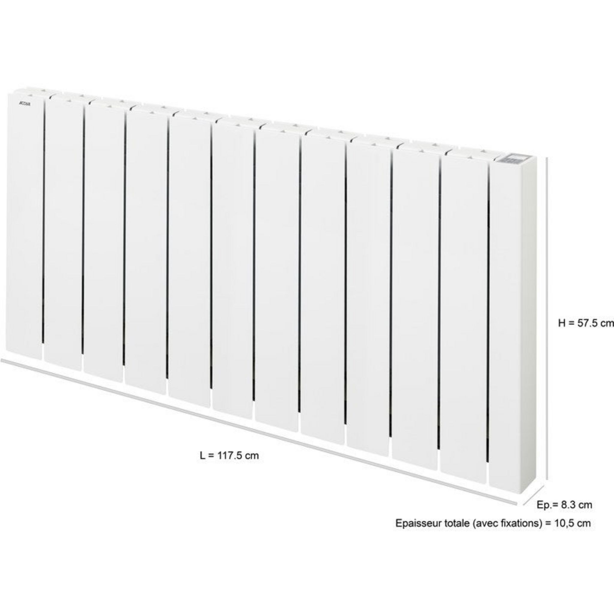 Radiateur électrique à Inertie Pierre Lanaï 1500 W Acova Radiateur électrique connecté à inertie fluide 2000 W Alcantara pas  cher - Auchan.fr
