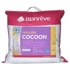 BLANREVE Oreiller cocoon confort moelleux en microfibre aerelle SOFTFLEX (Blanc)