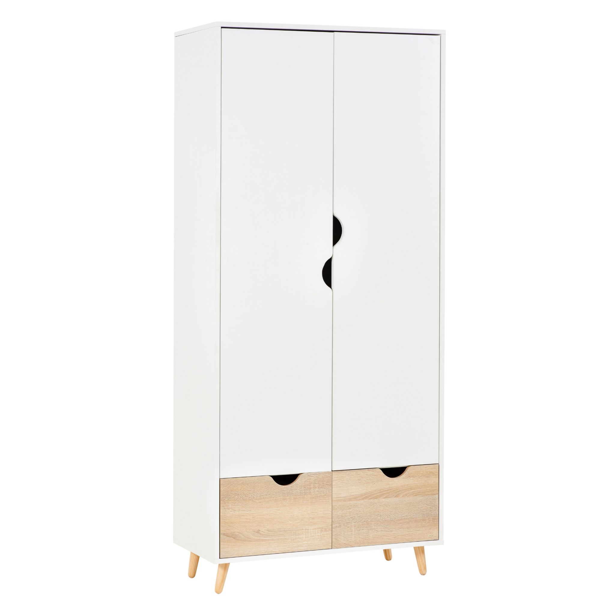 Armoire 2 portes en bois massif HEDDA pas cher 