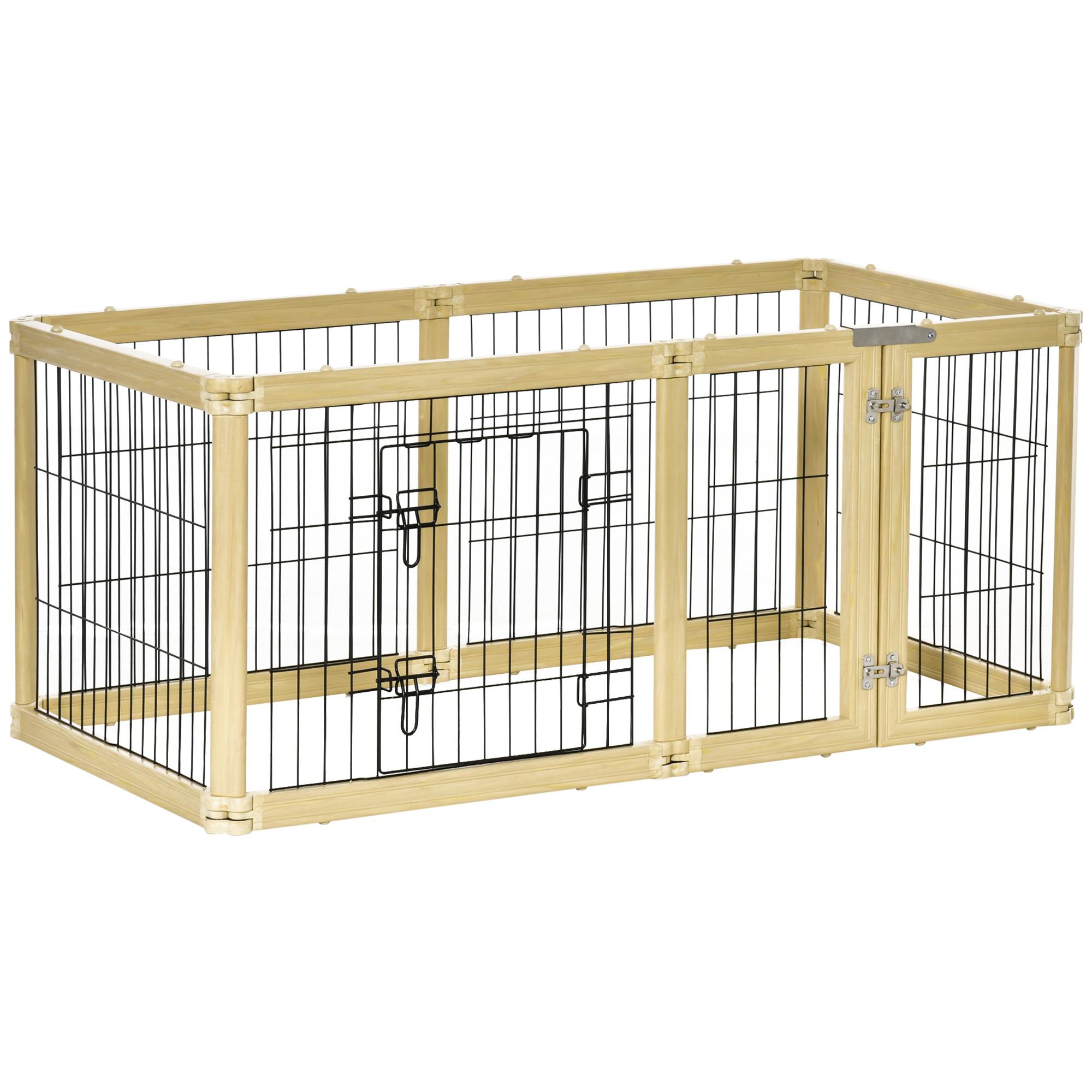 Barrière de sécurité parc enclos chien modulable pliable avec porte blanc