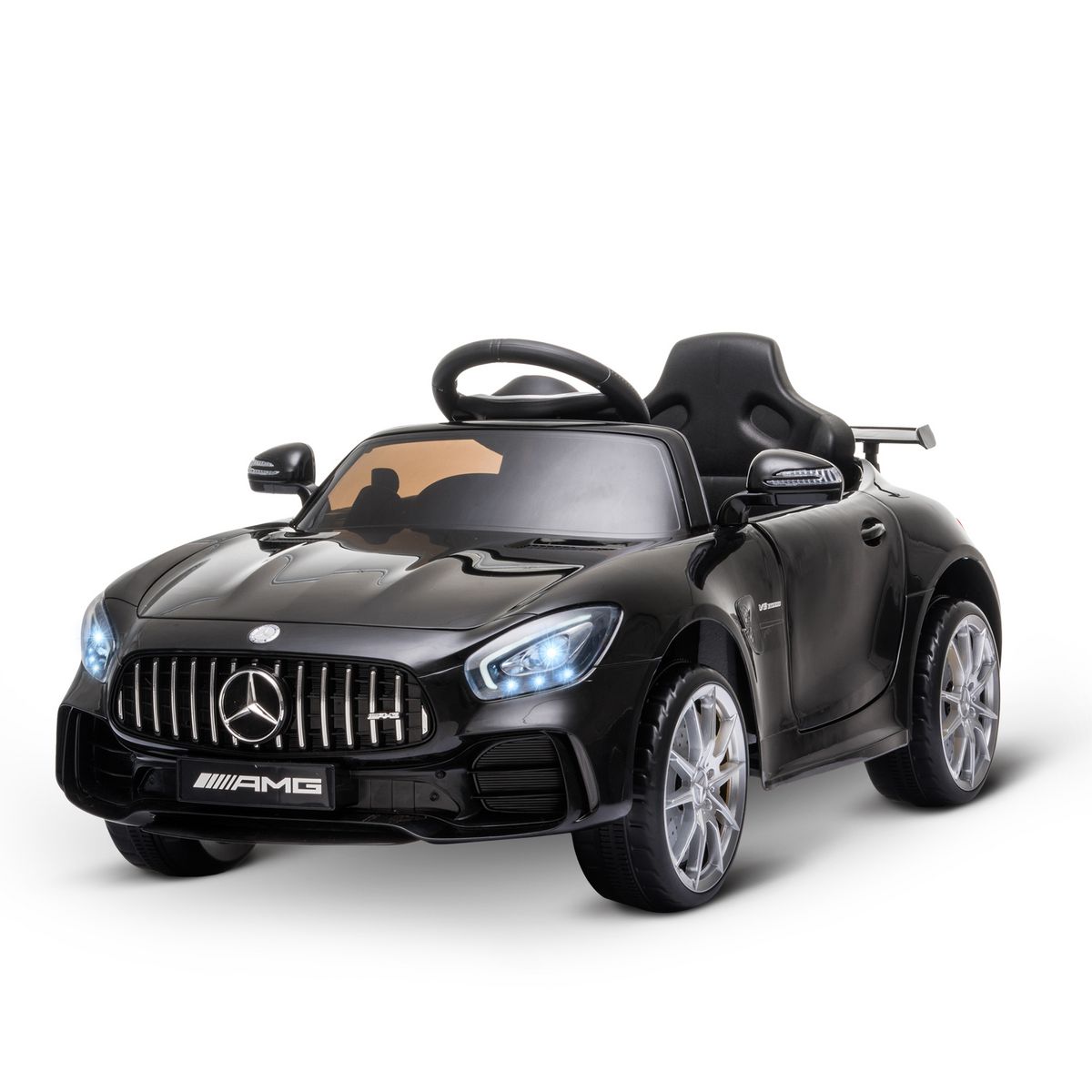 HOMCOM Voiture véhicule électrique enfant 6 V vitesse 3 Km/h télécommande  effets sonores + lumineux Mercedes GLA AMG blanc pas cher 