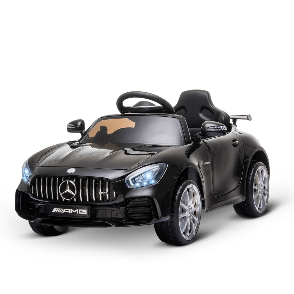 HOMCOM Voiture véhicule électrique enfant 6 V 7 Km/h max. télécommande  effets sonores + lumineux Mercedes GLA AMG blanc pas cher 