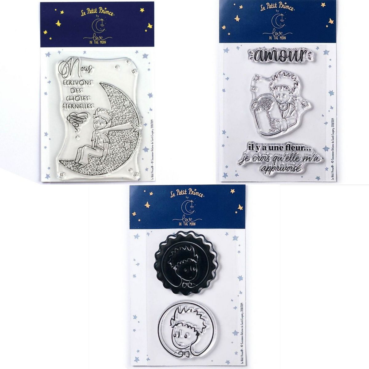 Youdoit 6 Tampons transparents Le Petit Prince et La lune + Fleur + Portraits