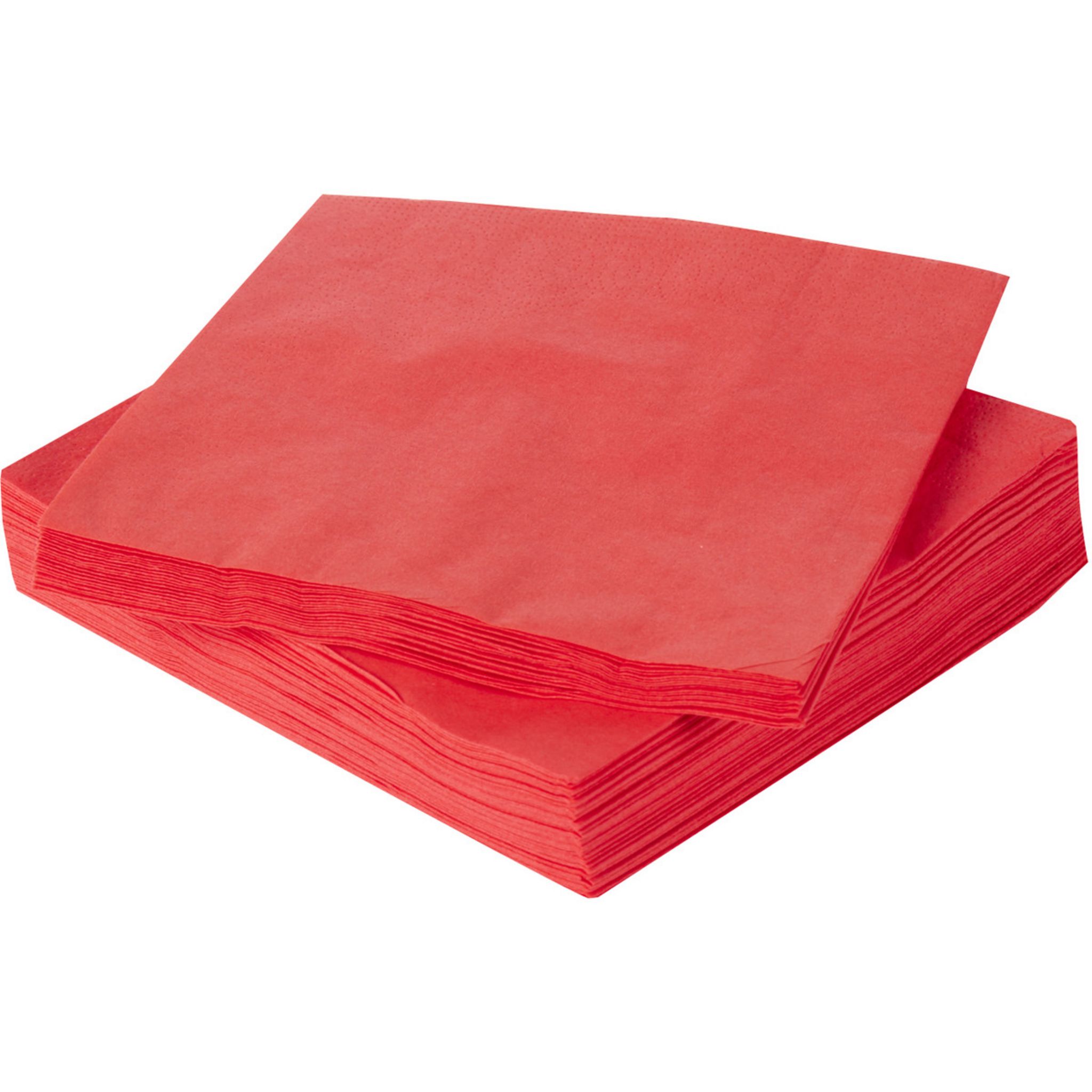 Lot de 50 grandes serviettes en papier rouge