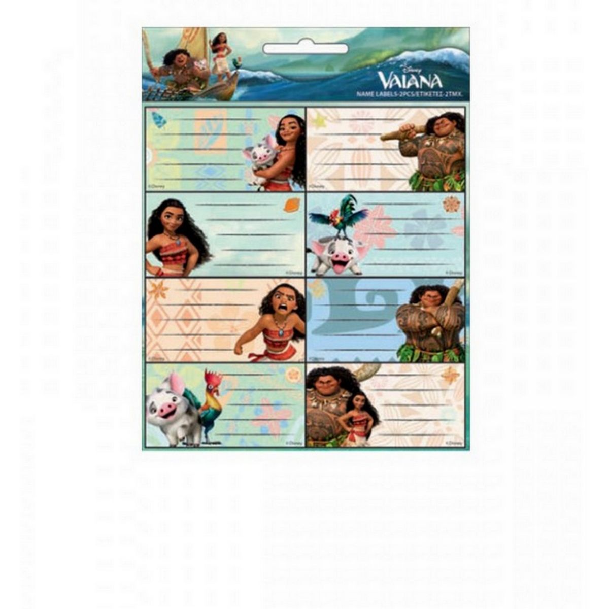  Lot de 16 étiquette Vaiana Disney cahier enfant