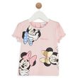 MINNIE T-shirt manches courtes rose bébé fille Minnie. Coloris disponibles : Rose