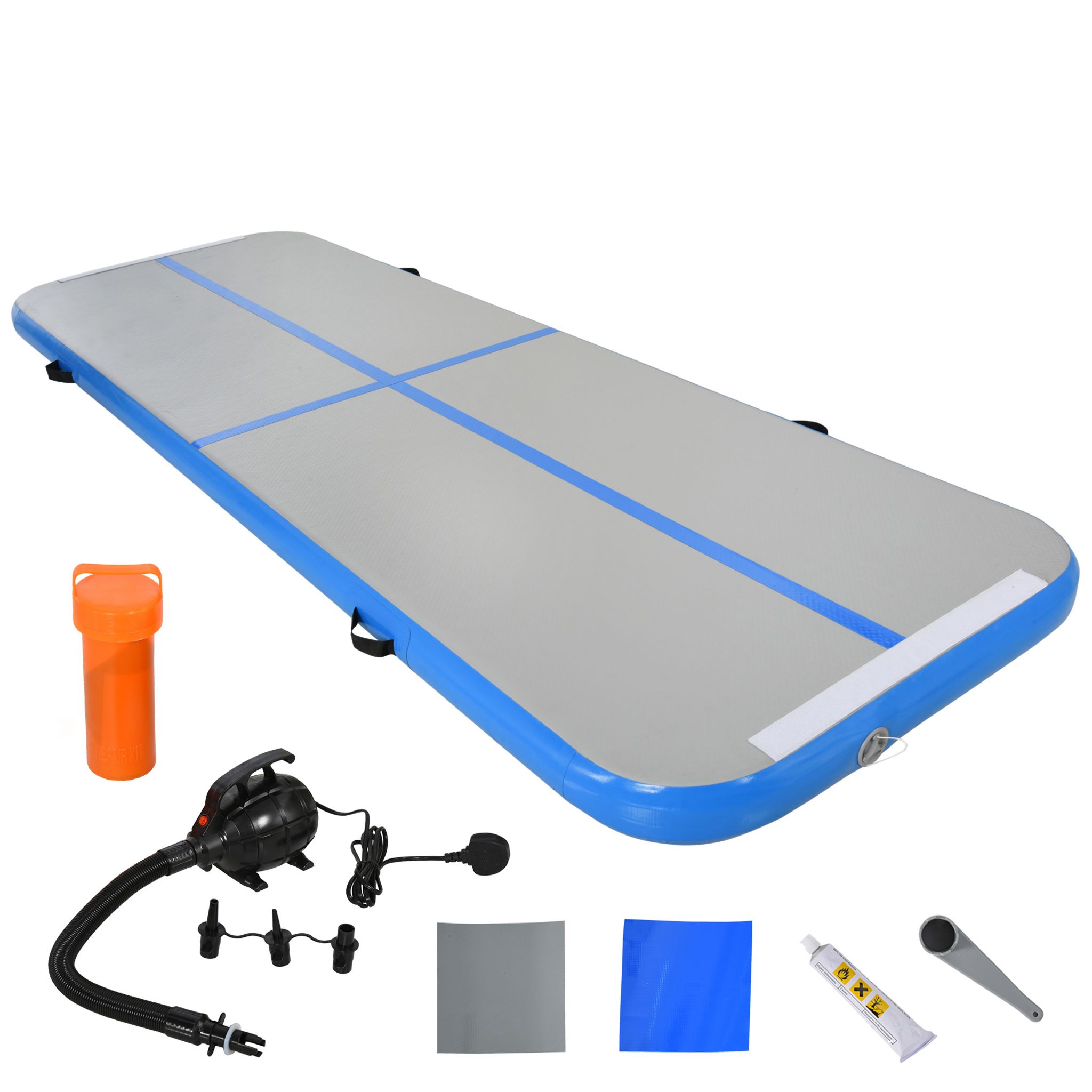 SOLDES 2024 : Tapis de sol gymnastique Fitness pliable portable rembourrage  mousse 5 cm grand confort revêtement synthétique dim. 2,93L m x 1,15l m  bleu pas cher