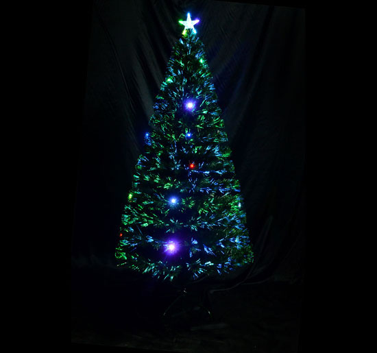 Sapin de Noël artificiel lumineux avec fibre optique LED