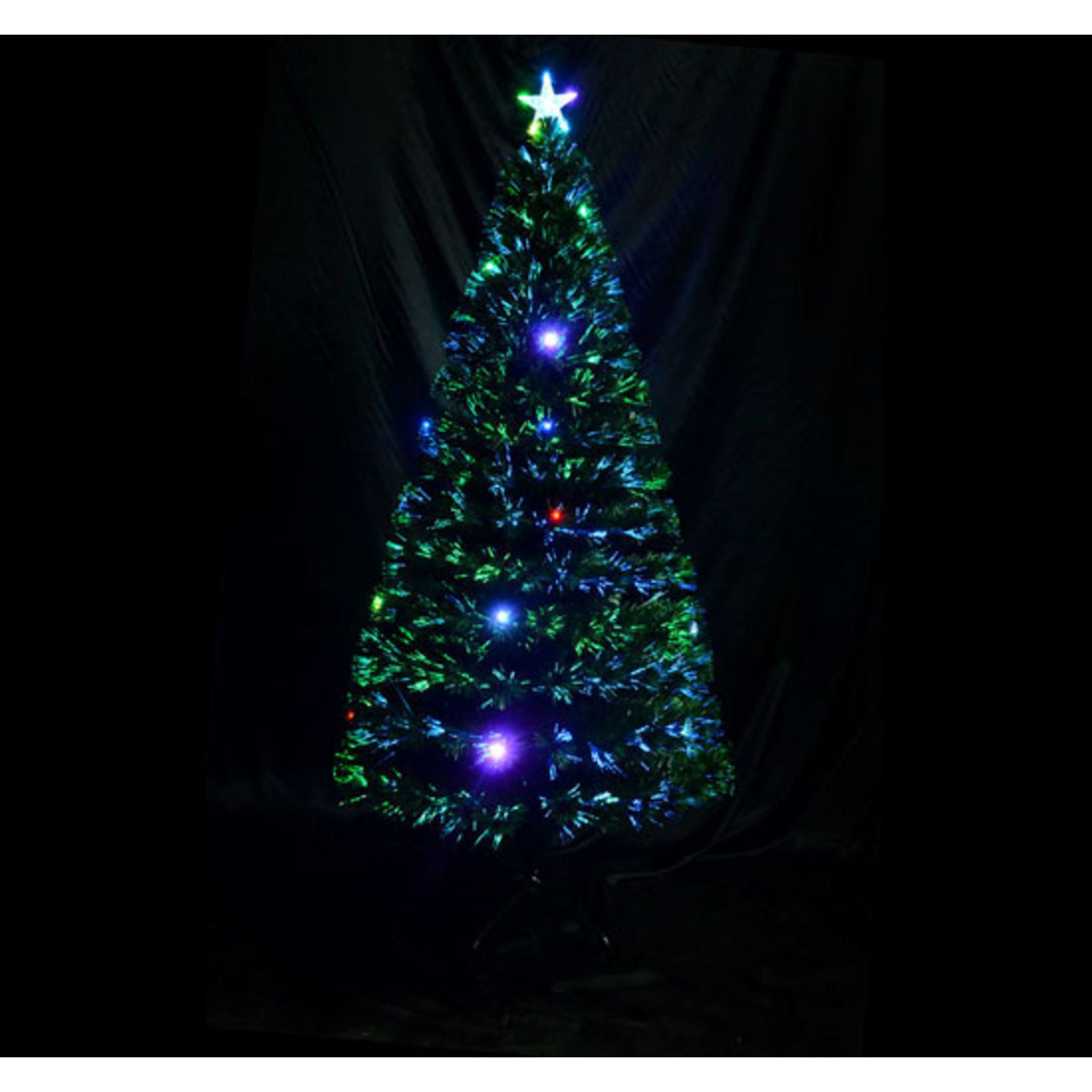 HOMCOM Sapin de Noël artificiel lumineux LED x 700 blanc chaud + support  pied Ø 132 x 210H cm 2154 branches vert pas cher 