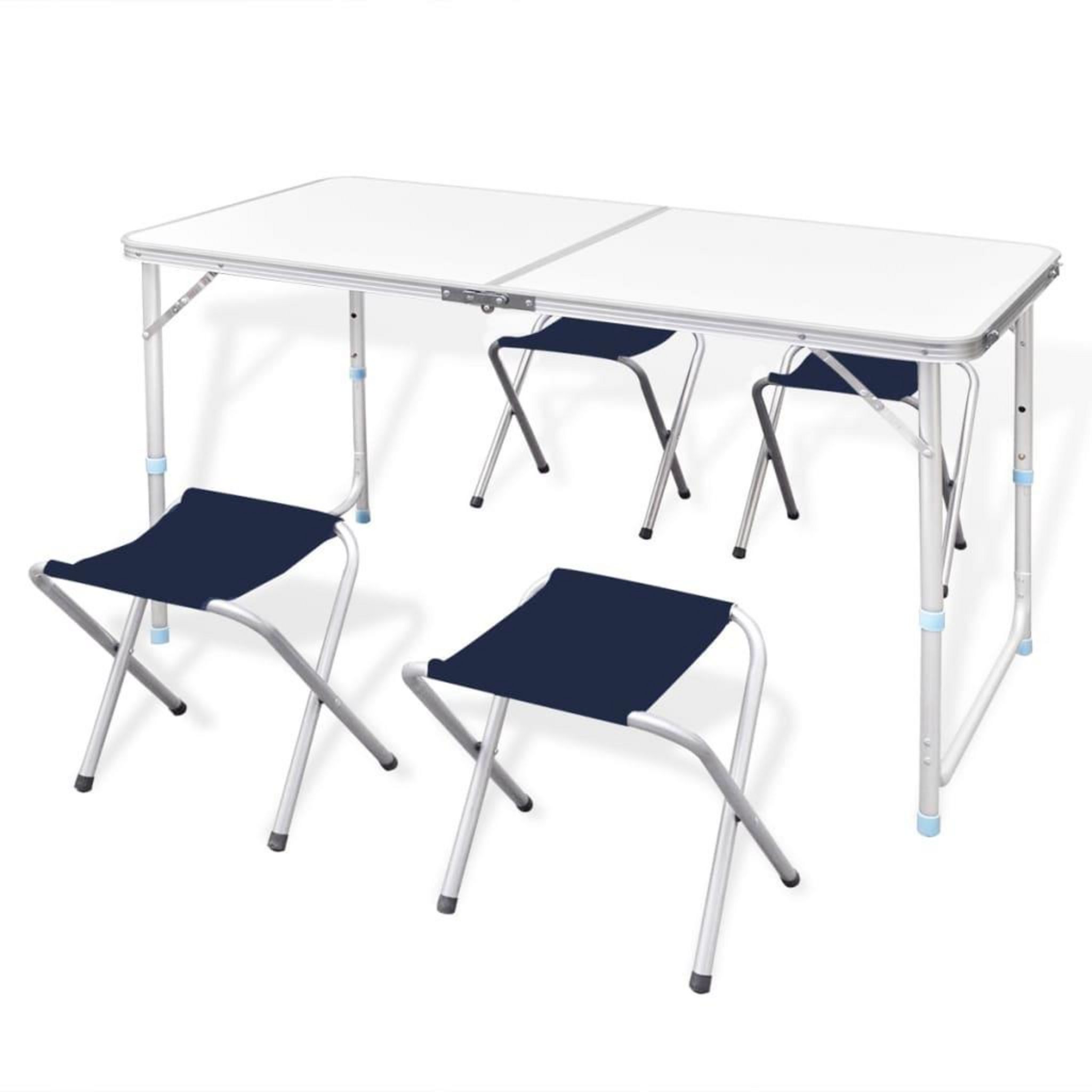 TABLE DE CAMPING PLIANTE - 4 TABOURETS - 4 À 6 PERSONNES pour les clubs et  collectivités