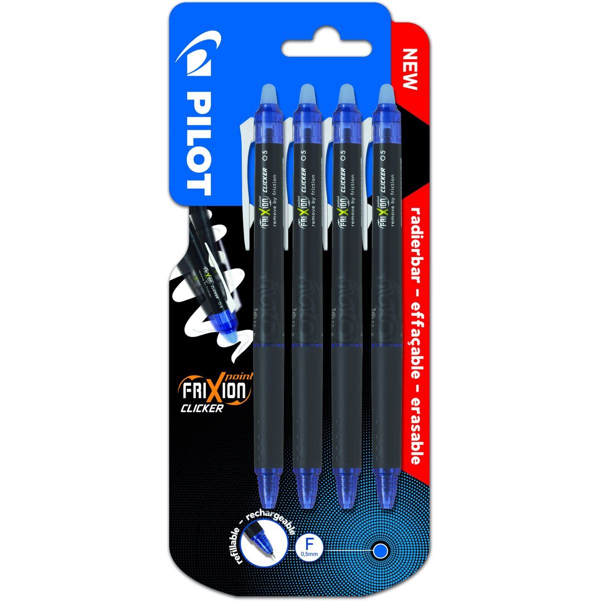 FriXion Ball 0.5 - Roller encre gel effaçable - Pointe fine - Pilot