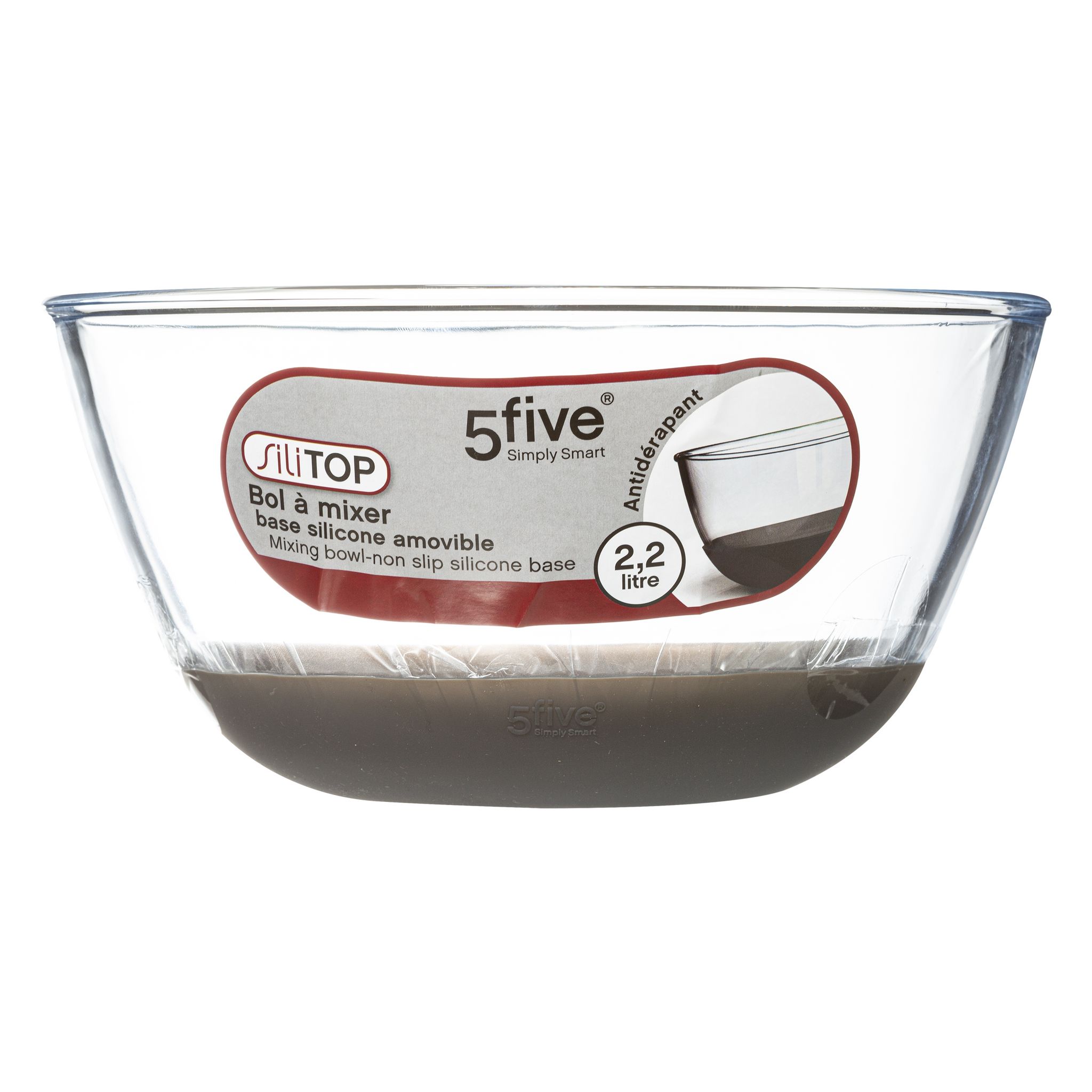 FIVE SIMPLY SMART Bol à mixer en verre & silicone pas cher 