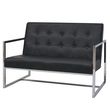 vidaxl sofa a 2 places avec accoudoirs cuir artificiel et acier noir