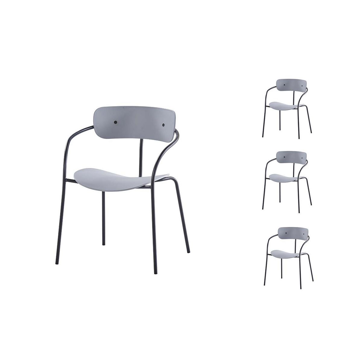 CONCEPT USINE Alexia chaises gris clair design x4