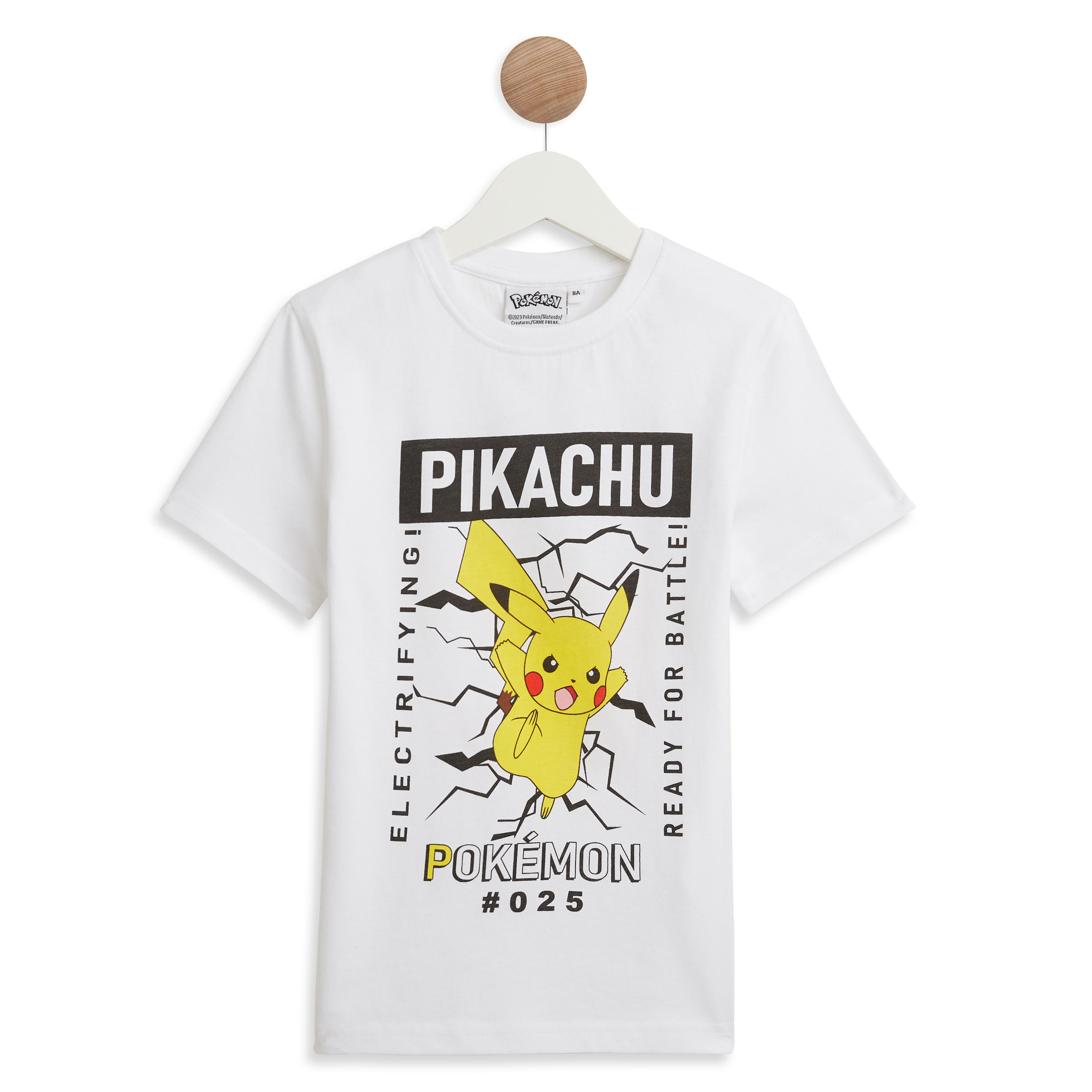 INEXTENSO T shirt blanc gar on en coton POK MON pas cher Auchan.fr