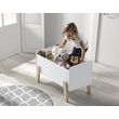 Coffre à jouets enfant ouvert pieds bois massif L80cm KID. Coloris disponibles : Blanc