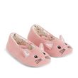 IN EXTENSO Chaussons ballerine chat fille. Coloris disponibles : Rose