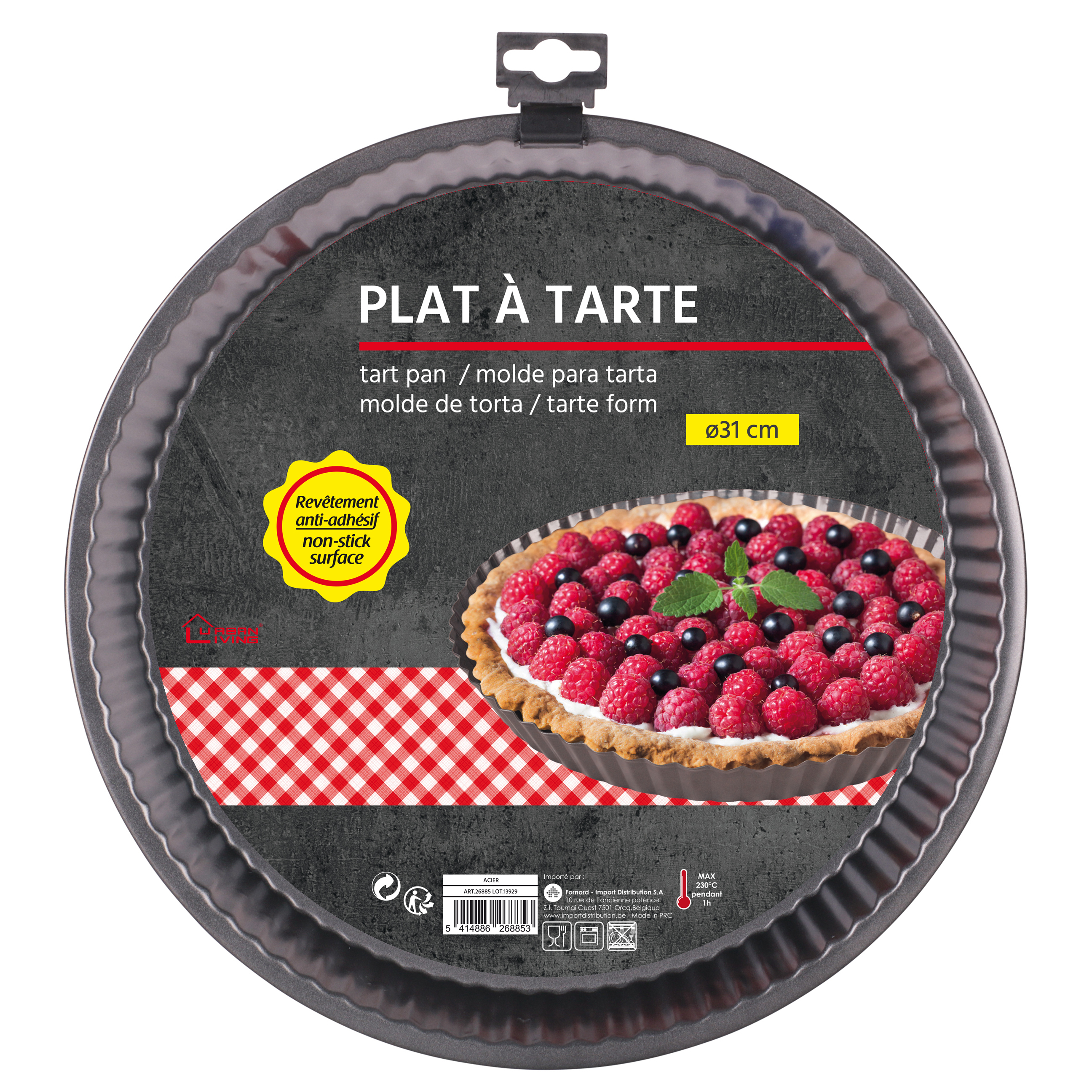 AUCHAN Moule à tarte en aluminium diamètre 26cm 3 moules pas cher 