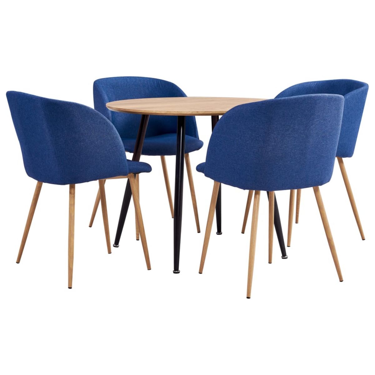 VIDAXL Ensemble de salle a manger 5 pcs Tissu Bleu