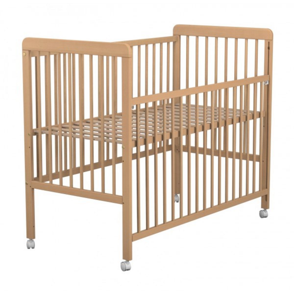 At4 Lit Bebe Coulissant A Barreaux Bois Massif 60 X 1 Cm Dormeur Naturel Pas Cher A Prix Auchan