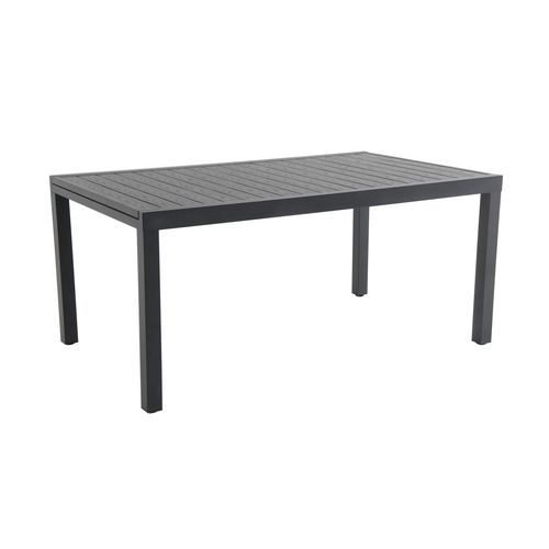 Table de jardin 165/261x100x75cm aluminium effet bois NIRVA